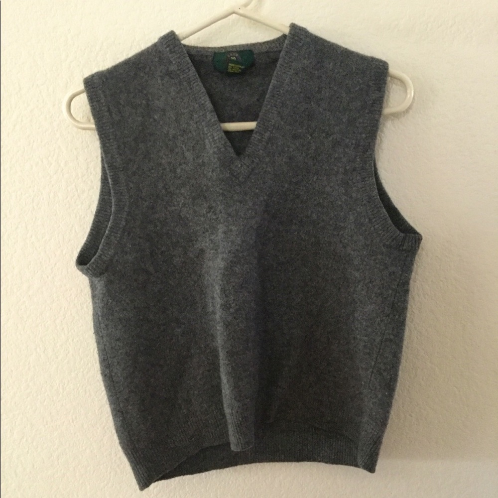 Club room gray lamb’s wool vest (L)
